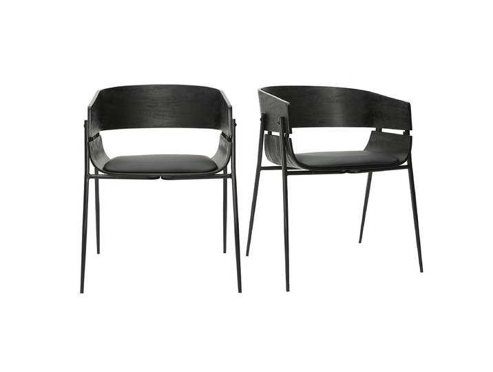 Chaises design noires (lot de 2) WESS