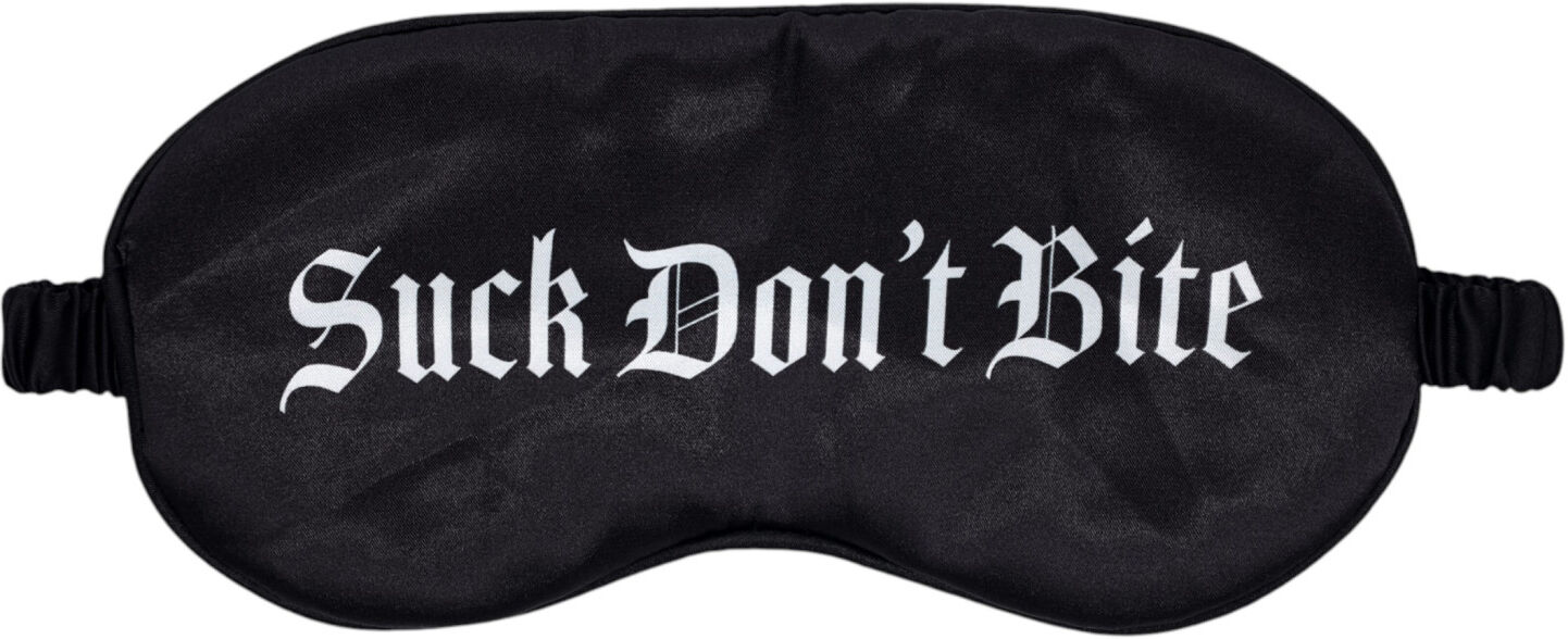 Ouch! “Suck Don’t Bite” satin eye mask (black)