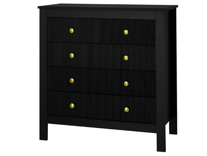 SeedWave Kommode Moderne Kommode mit 5 Schubladen, 152L, Anti-Kipp-Sicherheitsfunktion, Modernes Luxus-Design mit goldenen Akzenten, Leiser Betrieb