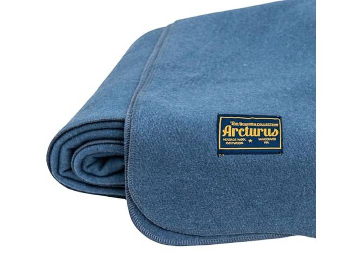 Arcturus Bighorn Decke aus 100% Schurwolle, Doppelbett, Stahlblau
