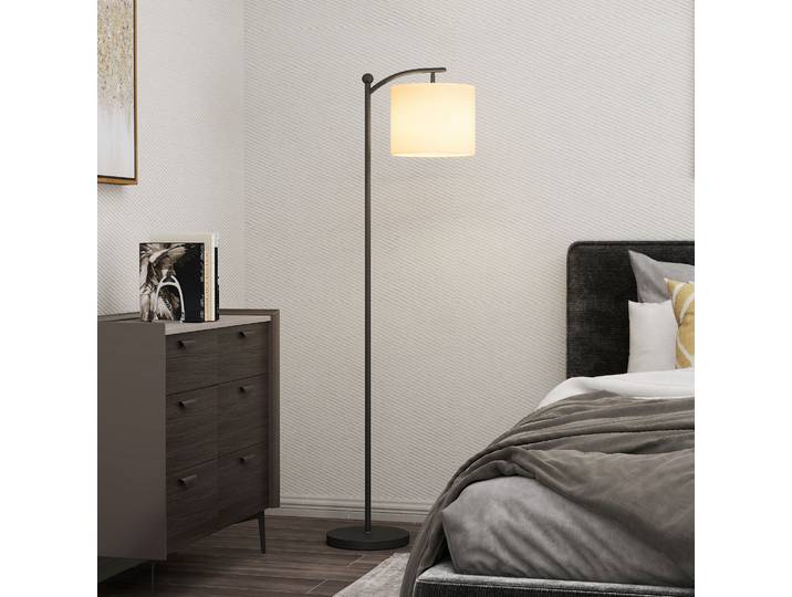 HOMCOM Lampadaire Dimmable 160 cm Noir avec Télécommande