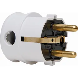 Kopp 178502007 Kunststoff-Schutzkontakt-Winkelstecker, 2 Schutzkontaktsysteme, für Kabel bis 3x1,5mm2, Farbe: arktisweiß