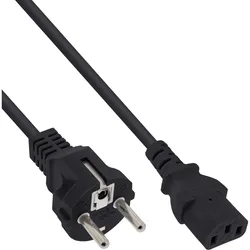 InLine Netzkabel, Schutzkontakt auf Kaltgerätestecker C13, schwarz, 0,30 m