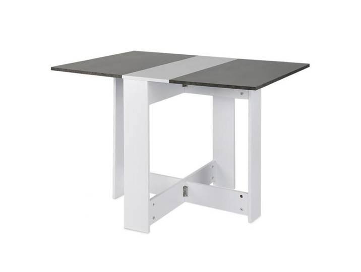 MIPAN. TABLE MULTIFONCTION EXTENSIBLE POUR LA MAISON / TABLE DE SALLE À MANGER PLIANTE 103 X 76 X 73 CM GRIS FONCÉ ET BLANC