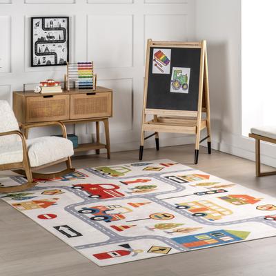 Nuloom Carmina SpinClean City Streets Machine Washable Kids Area Rug