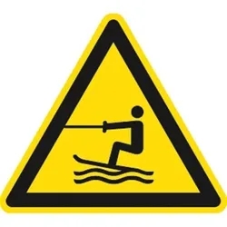 Schild Warnung vor Wasserski-Bereich ISO 20712-1, Alu, 400 mm SL