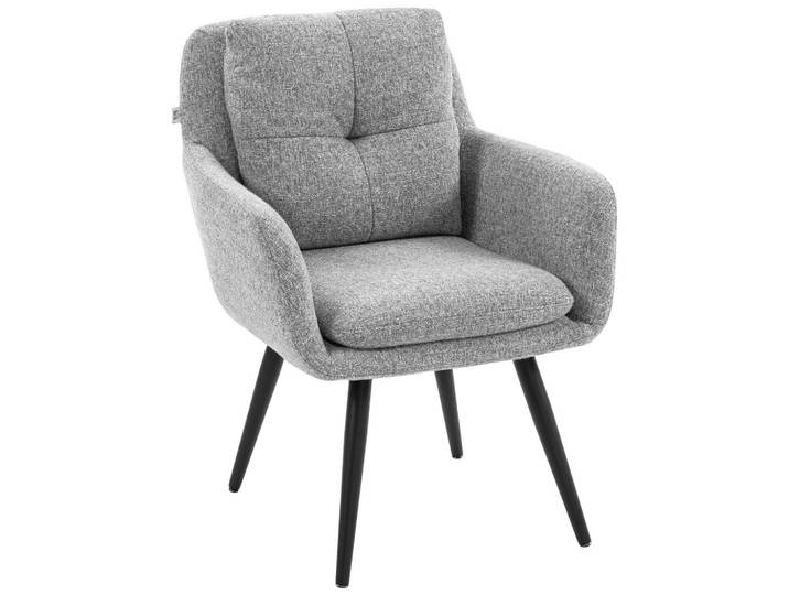 Homcom Loungesessel Polyester Metall Hellgrau, Textil, 65x86x72 cm, Esszimmer, Stuhl, Armlehnstühle