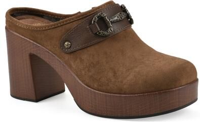 Women's Barleys Platform Heel Clog by White Mountain in Mocha Multi (Size 6 1/2 M)