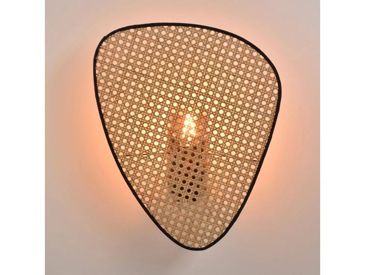 Wandleuchte Screen, 42 cm hoch, natur, Rattan - MARKET SET - Wohnzimmer - Design - Holz