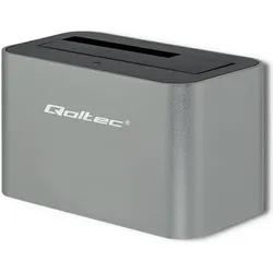 Qoltec 50315 HDD/SSD Docking Station (USB-C, 1 Port), Dockingstation + USB Hub, Silber