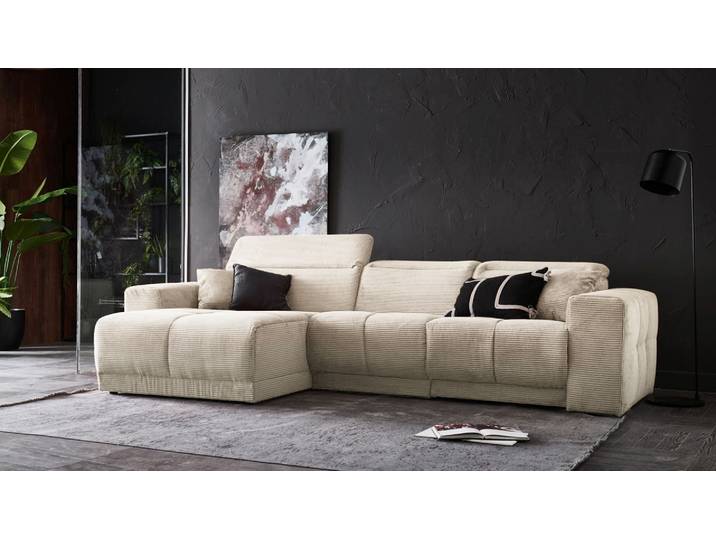 Ecksofa Toni mit Motor. Relaxfunktion Cord Stoff