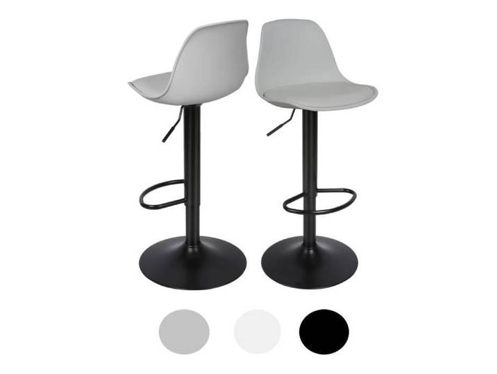 Tabouret de bar CIFUNZERO en Similicuir moulage par pulvérisation lot de 2 gris clairs