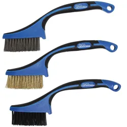 BGS Mini-Bürsten-Satz Nylon, Messing, Edelstahl 165 mm 3tlg. - 9314