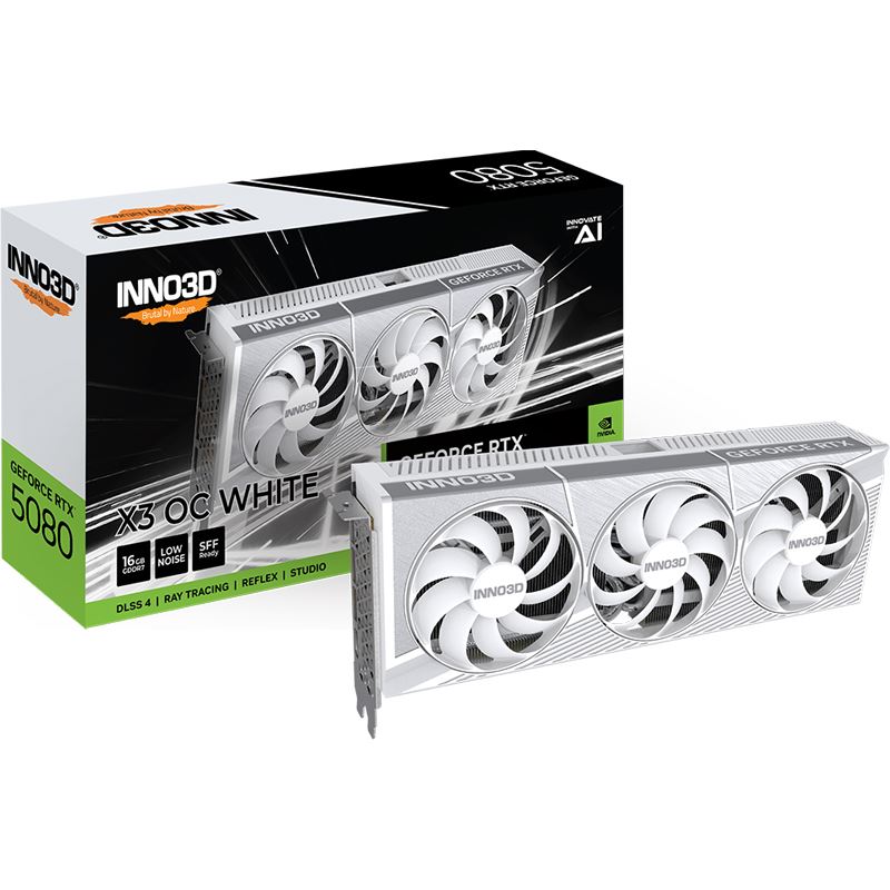 16GB INNO3D GeForce RTX 5080 X3 OC White Aktiv PCIe 5.0 x16 (Retail)