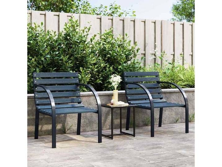 vidaXL Sitzgruppe vidaXL Gartenstühle 2 Stk. Grau Holz