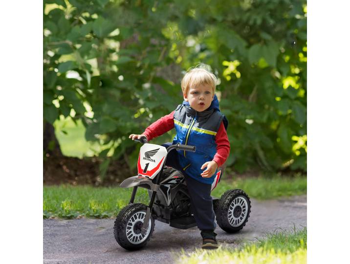 HOMCOM Moto Électrique Enfant 3 Roues 6V Honda CRF450RL Grise