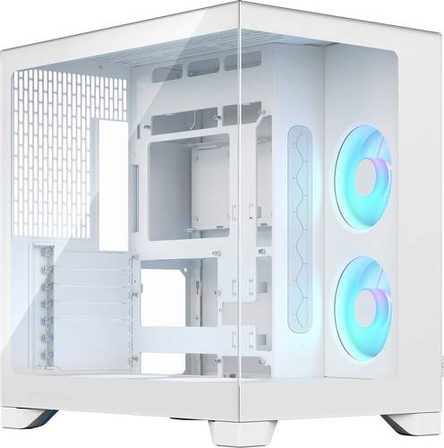Fractal Design Geh Pop 2 Vision White RG Midi-Tower PC-Gehäuse Weiß 4 Vorinstallierte LED Lüfter, Staubfilter, Seitenfenster