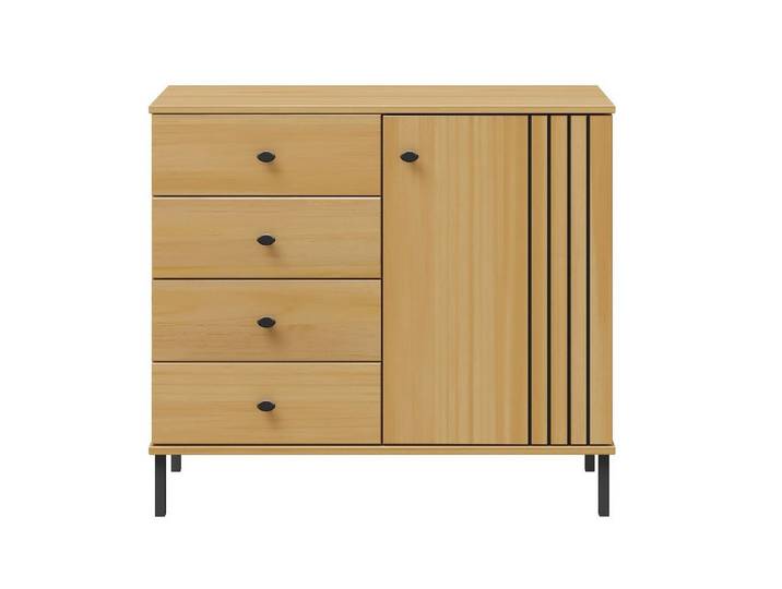Woodroom Kommode Moderner Holzschrank Sevilla, Kommode in Eichefarbe, 90x80x40 cm