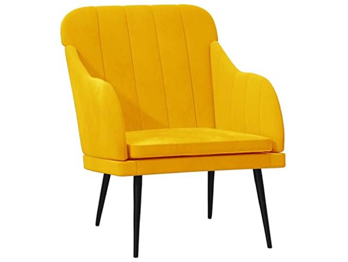 Tmriohed Sessel Samt Gelb Relaxsessel Polstersessel 63x76x80 cm Bequemer Polstersessel aus weichem Samt mit robustem Metallgestell fuer Wohnzimmer und Schlafzimmer, inklusive Anleitung.