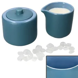 Ritzenhoff 2tlg. Set Jasper Ozeanblau Milchkännchen & Zuckerdose + Deckel
