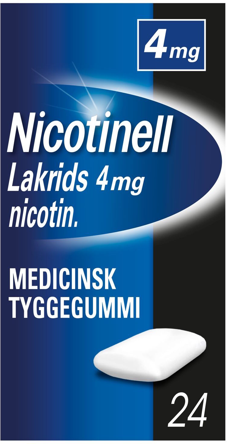 Nicotinell Lakrids 4 mg 24 stk Medicinsk tyggegummi