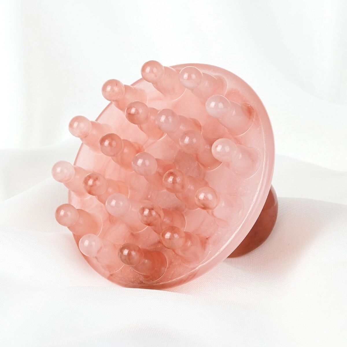 INF Peigne Gua Sha en Résine Rose - Peigne de Massage Cuir Chevelu Multifonction 4-en-1 pour Acupression et Massage Méridien,