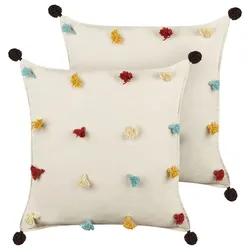 DEKOKISSEN 2er-Set Beige 45/45 cm Fussel