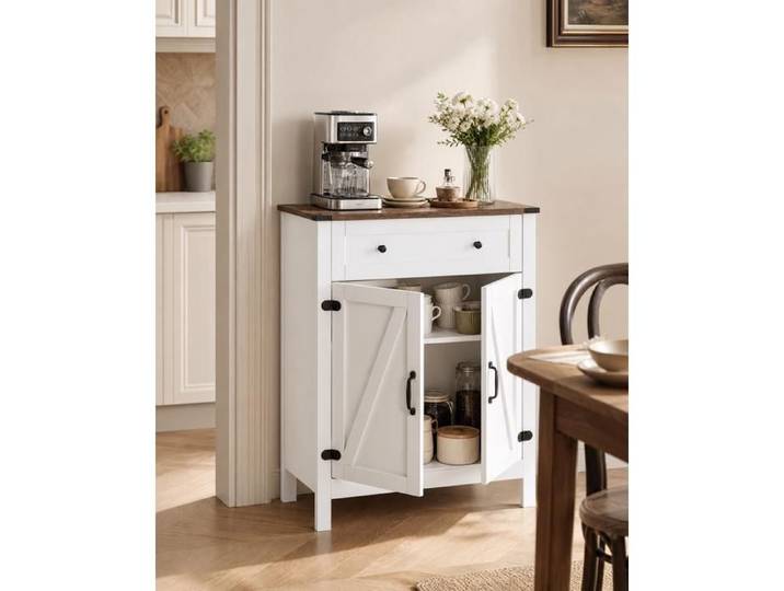 Buffet Vaisselier - PAGE LIVING - Meuble rangement cuisine - 80 x 40 x 92 cm - 2 portes 1 tiroir - étagère réglable