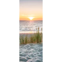 EUROART Wandbild 30 x 80 cm Beautiful Sunset IV Holz Orange