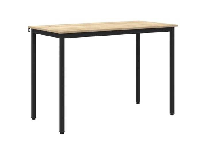 GHVBNMF Esstisch 110x100x75 cm Moderner Küchentisch Metall Holzwerkstoff Stabiler Speisetisch mit Holzwerkstoff-Platte und schwarzem Metallgestell für Esszimmer und Küche.