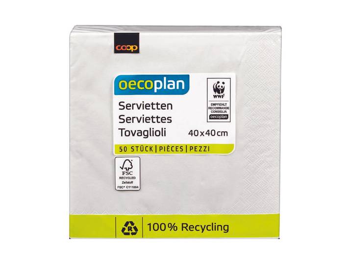 Oecoplan Servietten weiss 40cm 50 Stück