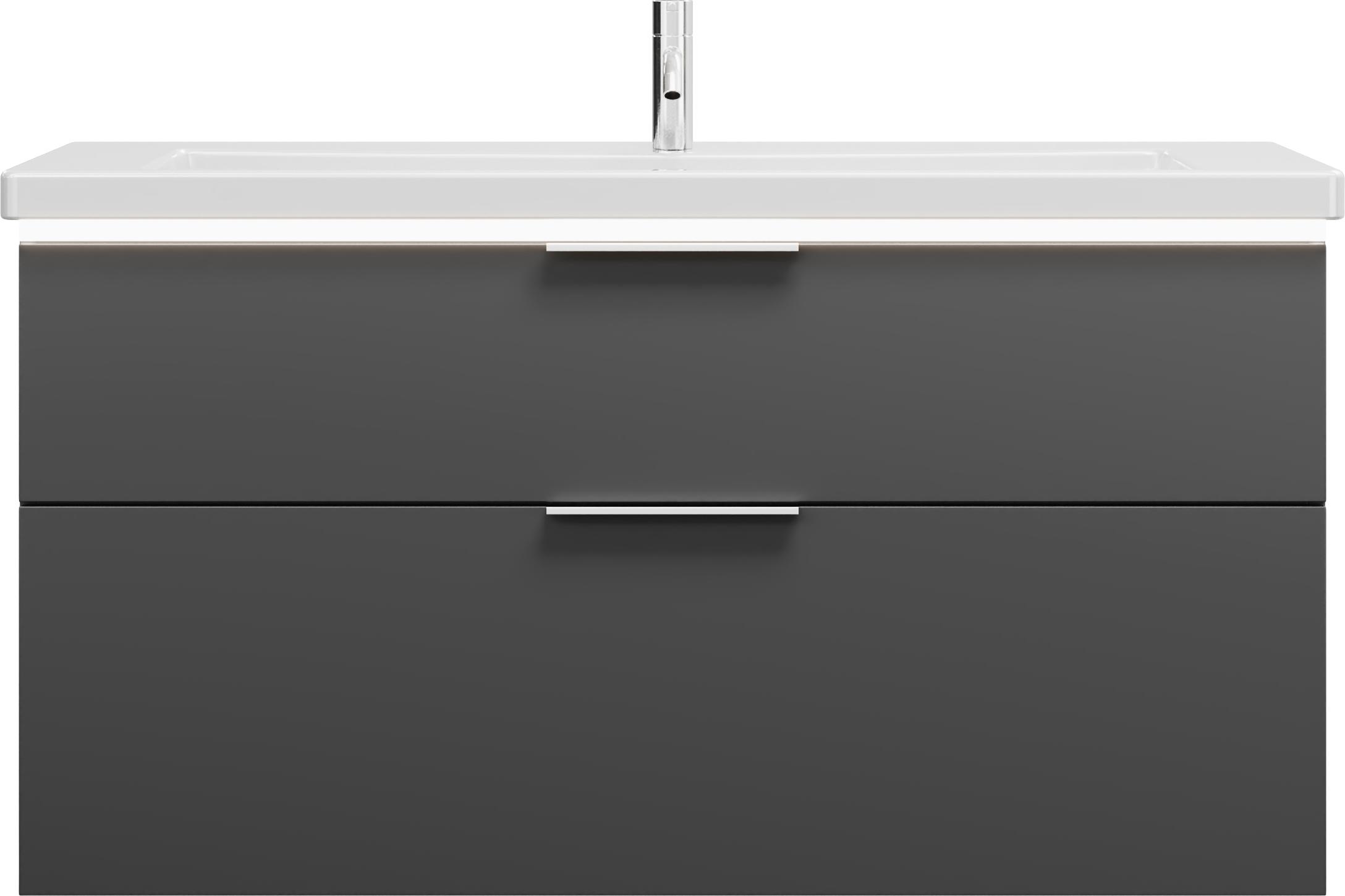 burgbad Eqio Keramik-Waschtisch inklusive Waschtischunterschrank mit LED-Beleuchtung, Breite 1230mm, SEZA123F6584C0001G0146