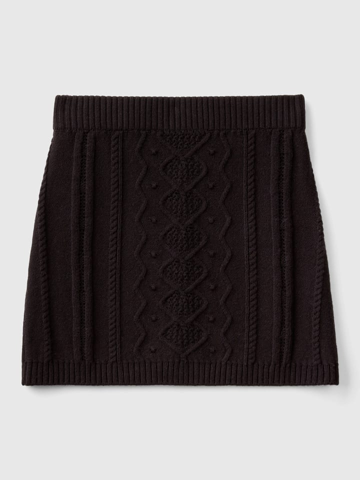 Benetton Strickrock in Schwarz - 150