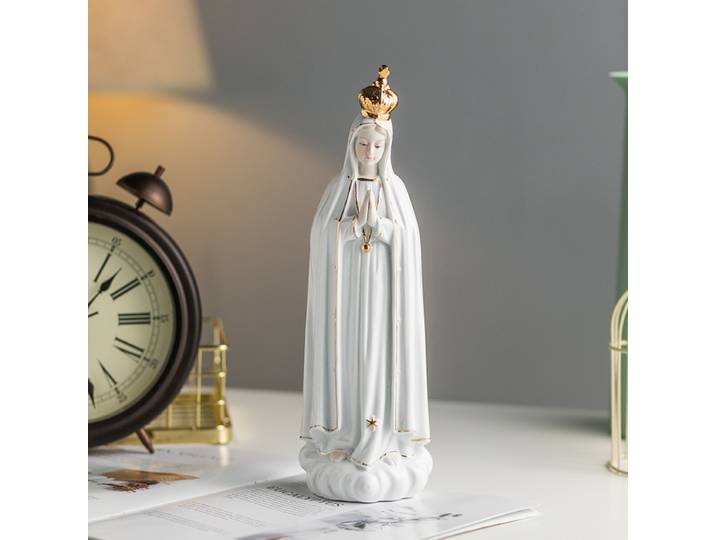 Statues de famille en céramique, 1 pièce, Rose Fatima, notre dame, icône de la marie, église catholique, cadeaux et ornements