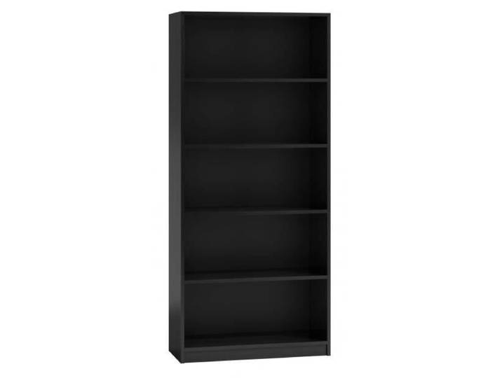 Bibliothèque - HUCOCO - FLORENCE - 5 étagères - Noir - 30x80x182 cm - Design contemporain