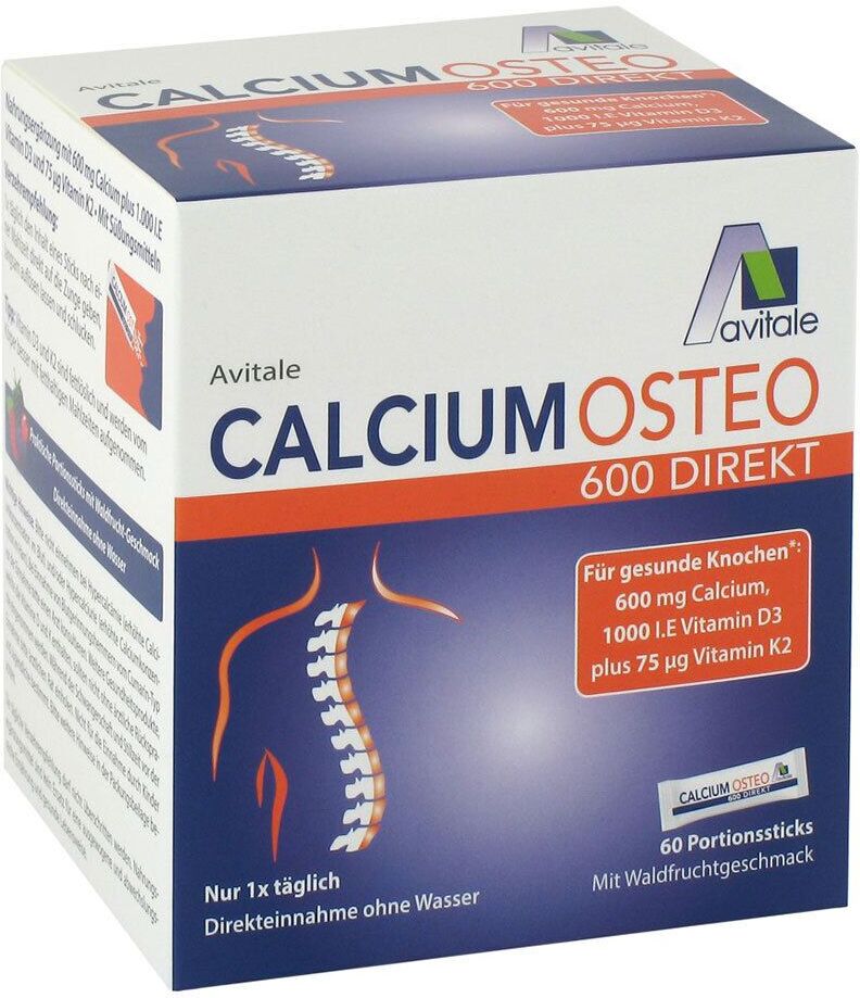 Avitale Calcium Osteo 600 Direkt Portionssticks 60 St Pulver