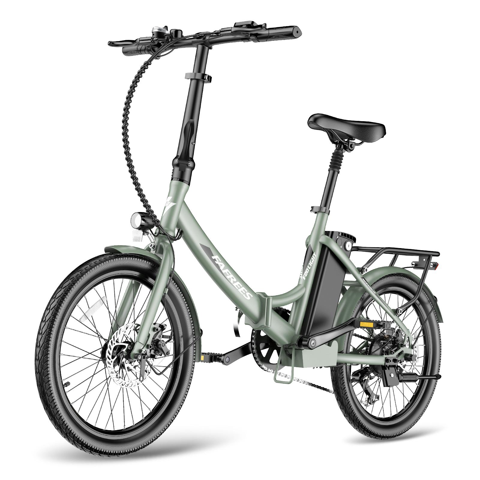 F20 Light Klapp-E-Fahrrad für den Stadtverkehr, 20 Zoll, niedriger Einstieg, 36 V, 250 W, bis 120 kg, grün