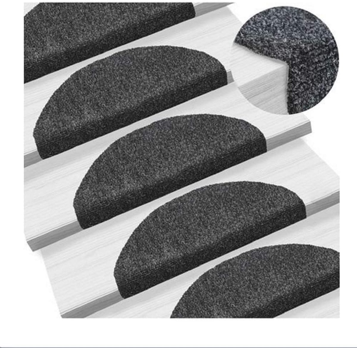 Zelfklevende antislip trapmatten voor trapveiligheid, grijs, 65 x 21 cm
