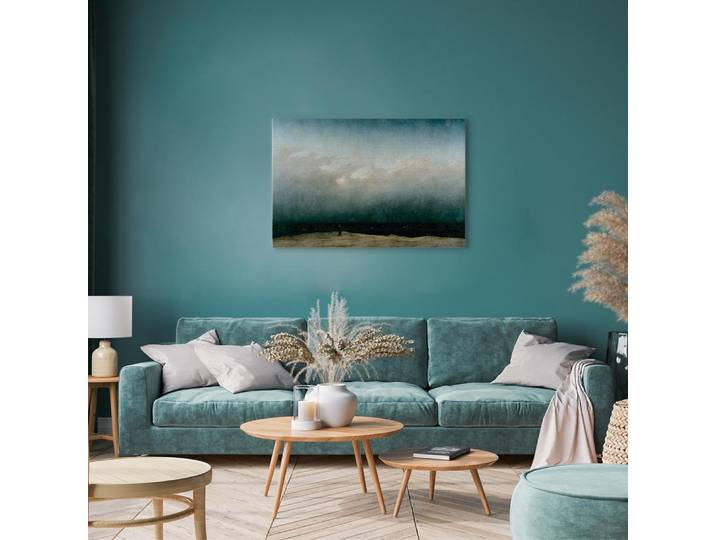 Toile Le moine au bord de la mer Feutre Gris/Gris 60 x 40cm