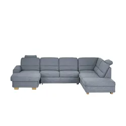 meinSofa Wohnlandschaft grau - Webstoff Marc ¦ blau ¦ Maße (cm): B: 311 H: 85 T: 234.0