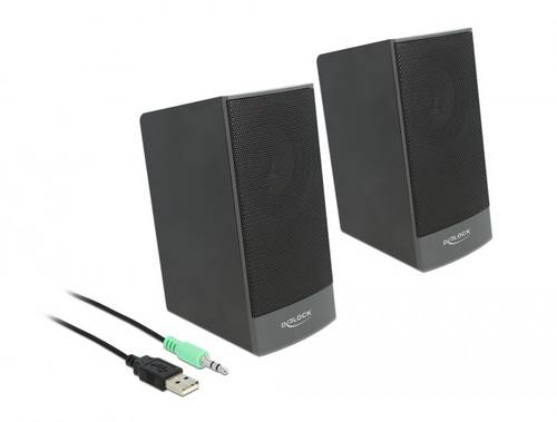 Delock 27001 2.0 PC-Lautsprecher Kabelgebunden 3W Schwarz
