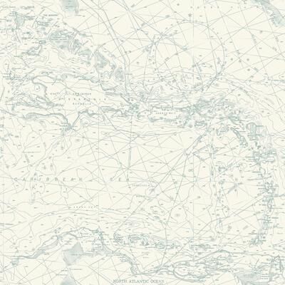 Chesapeake Charts Aqua Nautical Chart Wallpaper
