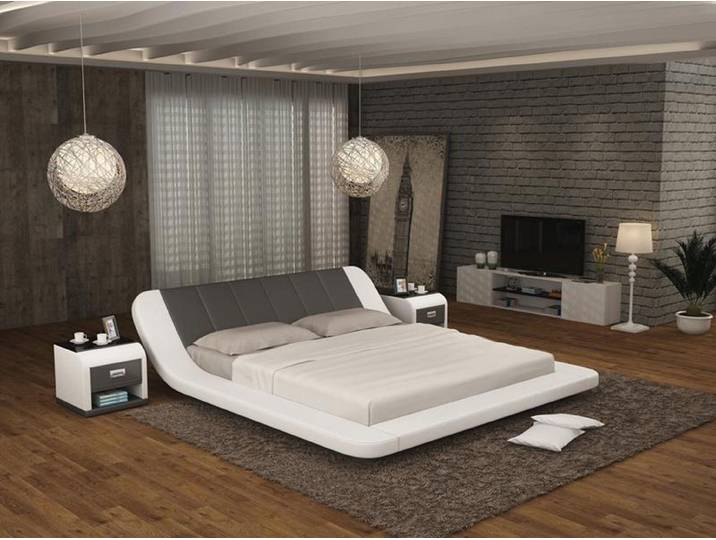 Xlmoebel, Wasserbett Luxuriöses Lederbett mit Wasserbett-Funktion und USB-Anschluss, (Wasserbett LB8826), Hergestellt in Europa