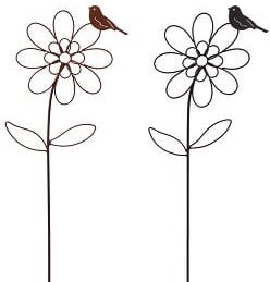 TrendLine Gartenstecker Metall Blume mit Schmetterling sortiert 115 cm