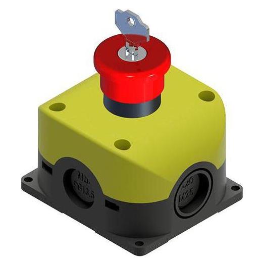 RS PRO NOT-AUS-Schalter, THT, 2 NC + 1 NO, Schlüss (139974)