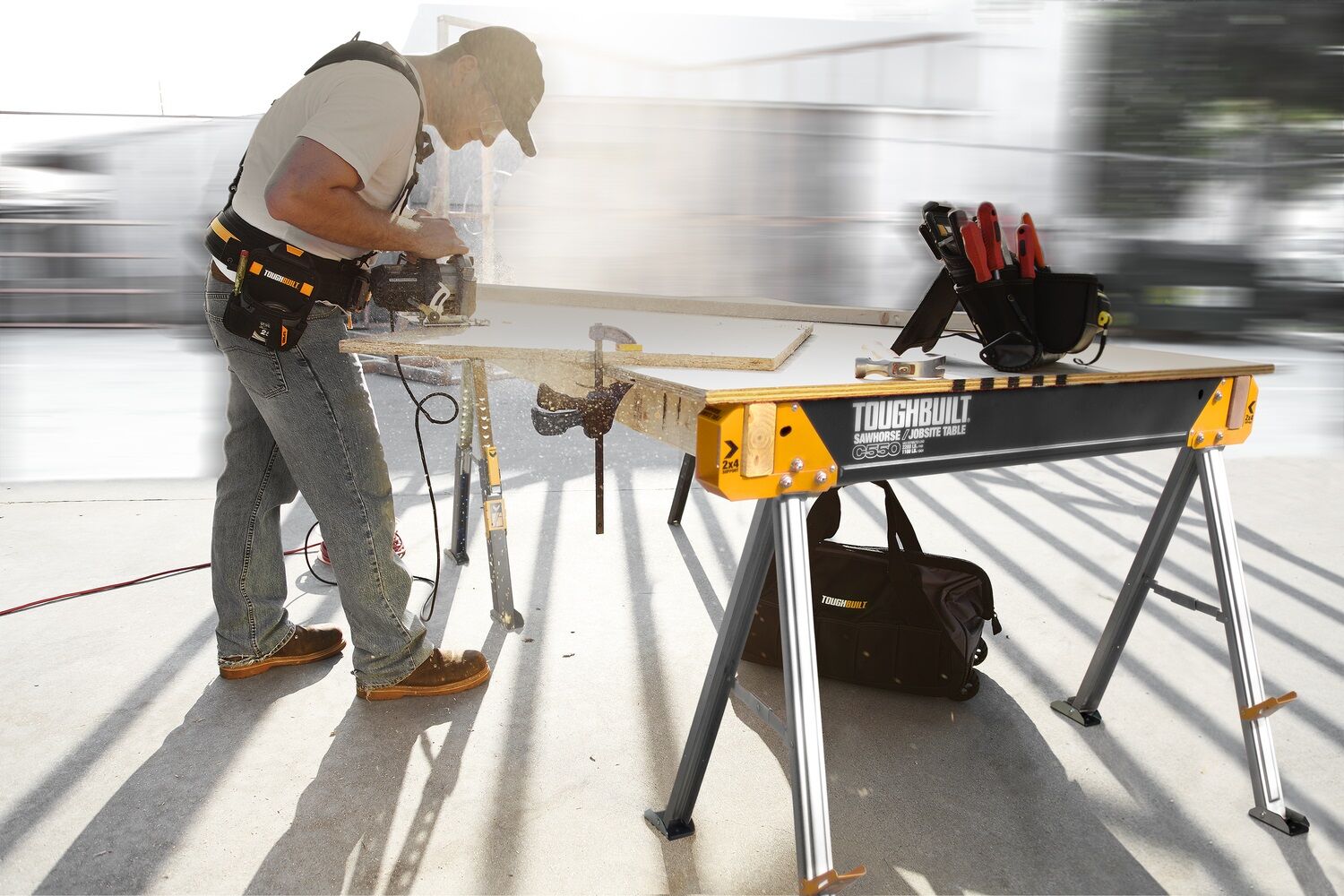 TOUGHBUILT INDUSTRIES Pack de 2 tréteaux-table de chantier C550 TOUGHBUILT TB-C550-2