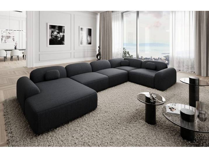 Wohnlandschaft Barcelona U-Form aus Stoff