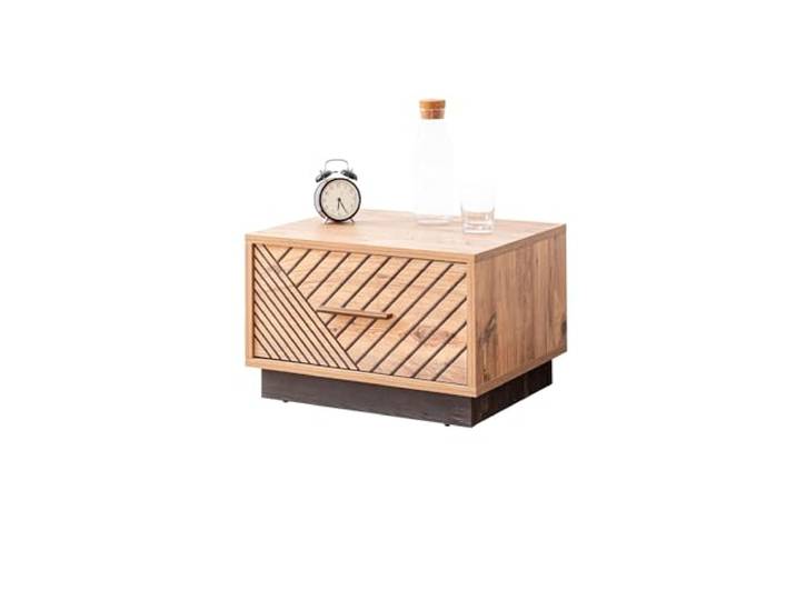 Hanah Home Moderner Nachttisch, Anthrazit & Braun, 55 x 36 x 45 cm 100% melaminbeschichtete Spanplatte, 18 mm stark Stilvolles & funktionales Design