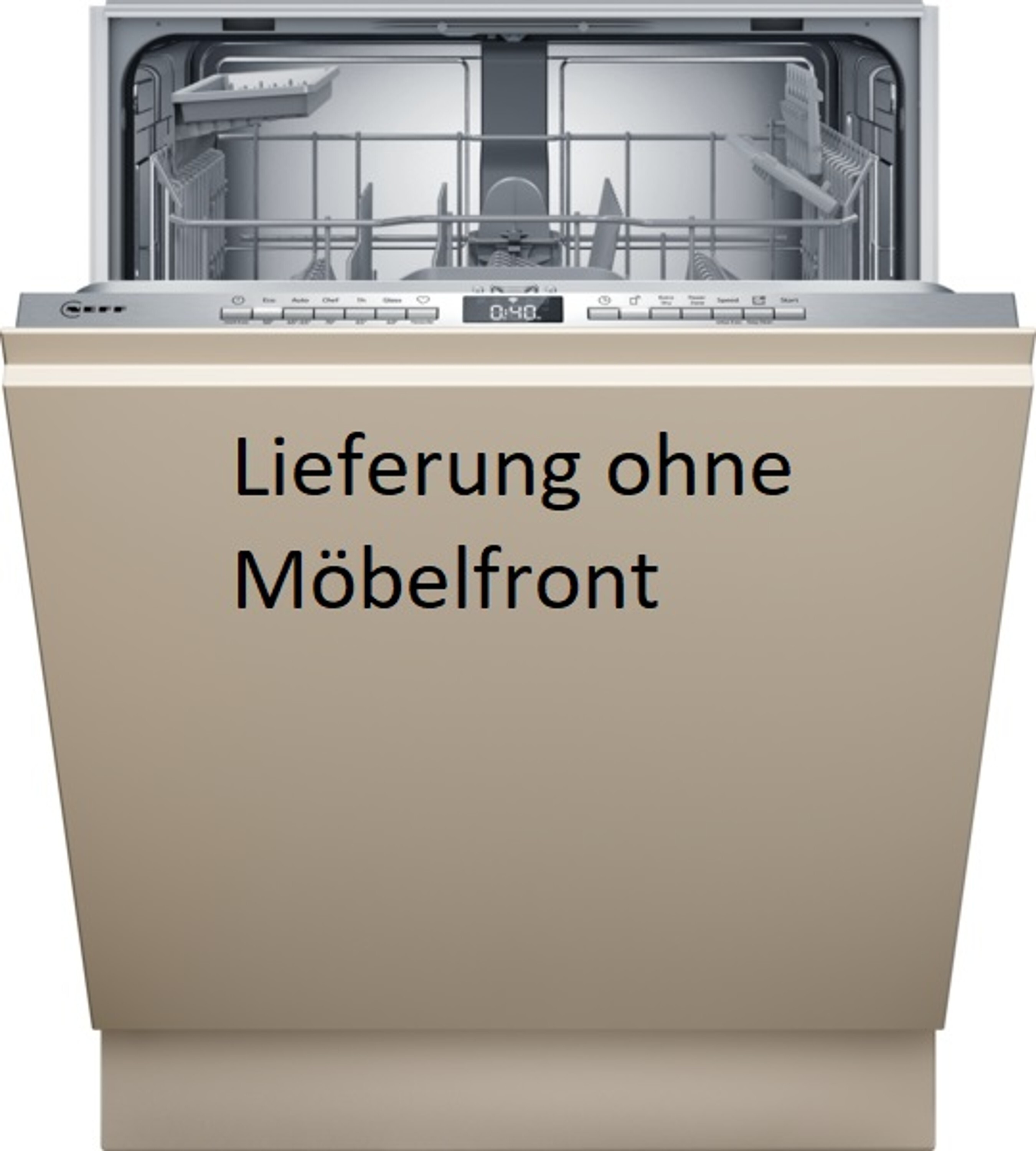Neff N 30, Voll integriert, Standardgröße (60 cm), Silber, Weiß, Tasten, Kabellos, LED