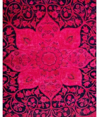 Overton "Fine Vibrance, One-of-a-Kind Hand-Knotted Area Rug - Pink, 9' 2"" x 12' 0"" - 9' 2"" x 12' 0"""